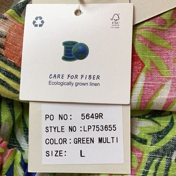 HESTER ORCHARD NWT LINEN BLEND TROPICAL WOMENS TOP BLOUSE BRIGHT OFF SHOULDER - Picture 11 of 12